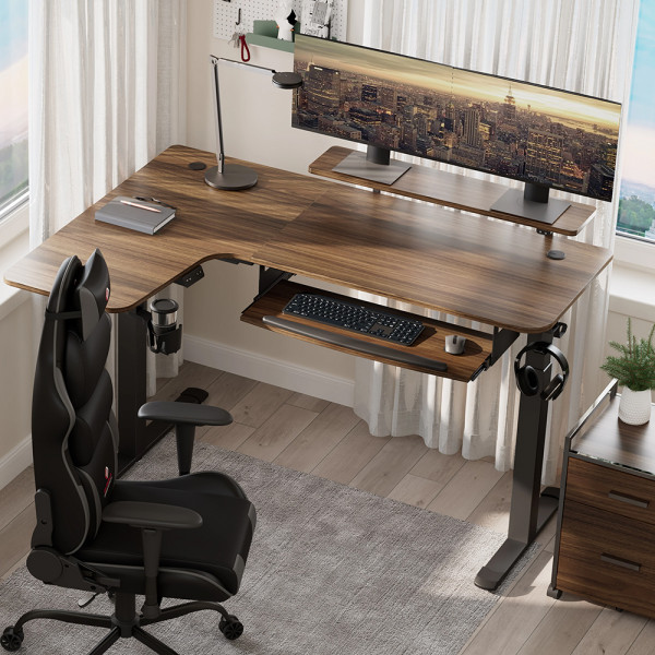 Eureka Ergonomic EGD-L60 Standing Desk Walnut 60'', Left